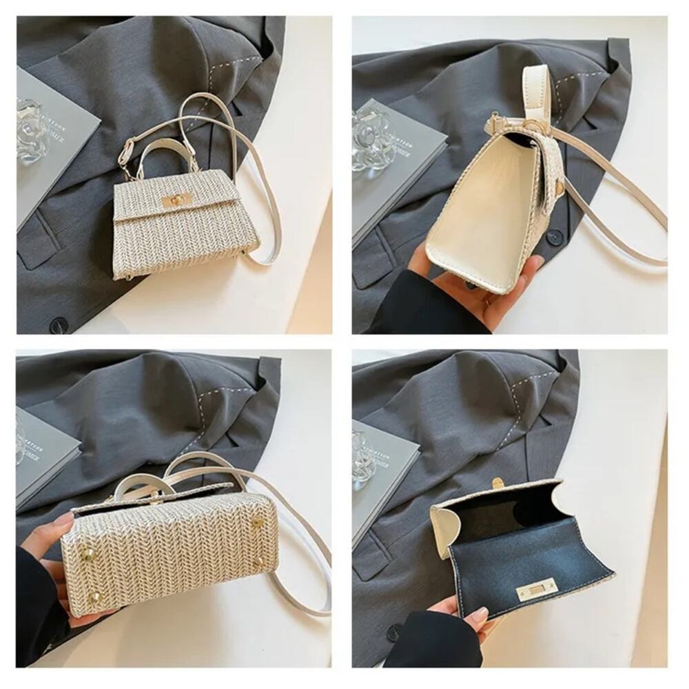 Woven Straw Crossbody Bag and Top Hand Purse - Picture 7 of 11